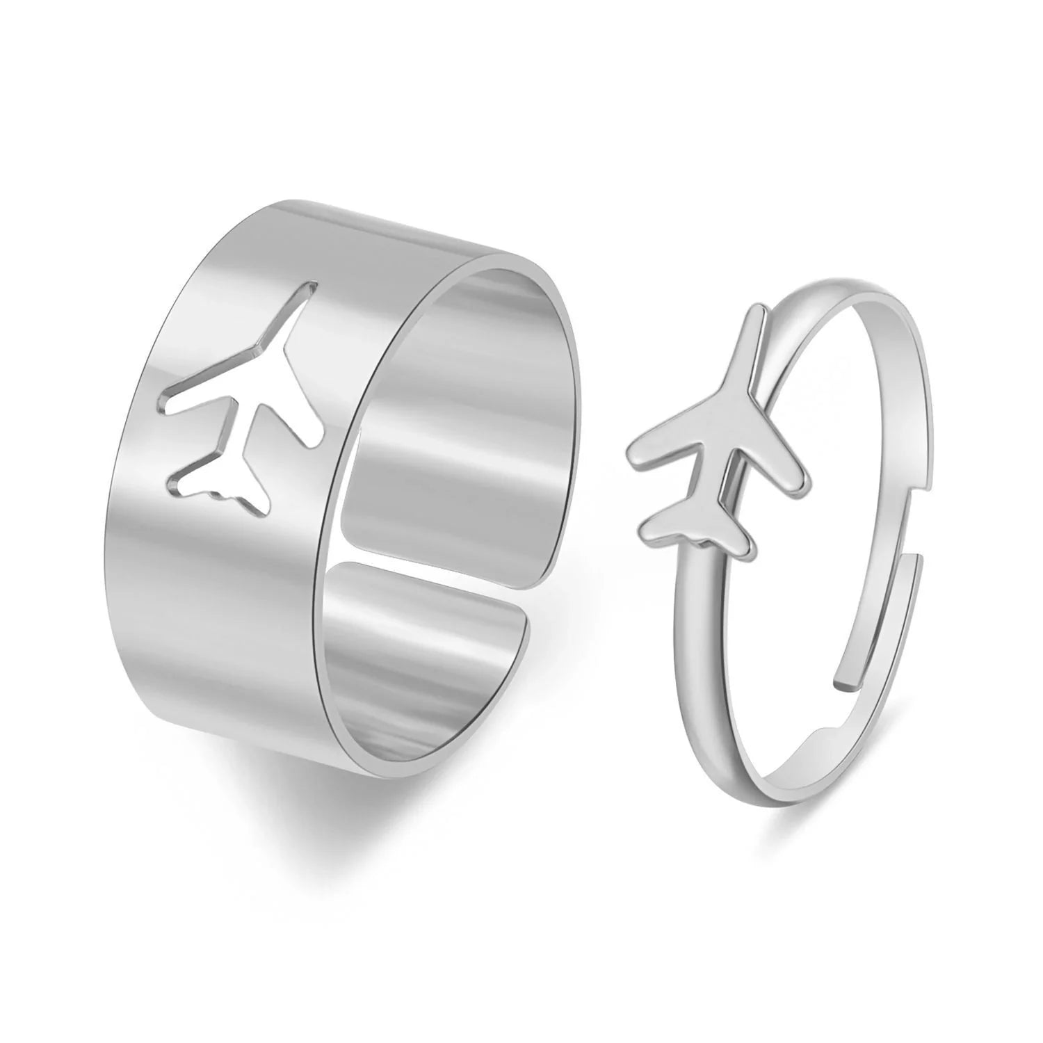 Stylish adjustable butterfly couple rings in punk design, perfect for symbolising love and individuality.
