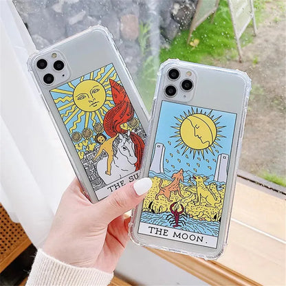 Silicone TPU iPhone case with mythology comic cartoon design showing sun artwork