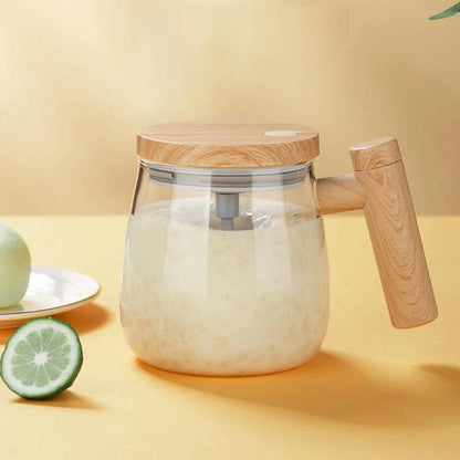 Automatic self-stirring coffee mug in various colors, with electric mixing mechanism for effortless drink preparation