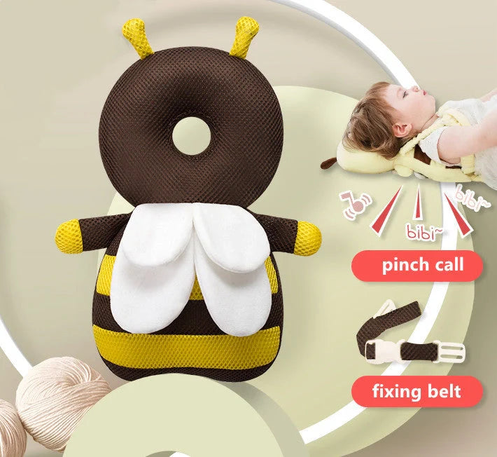 Baby head protection cushion backpack with anti-fall pillow for toddlers in various colours