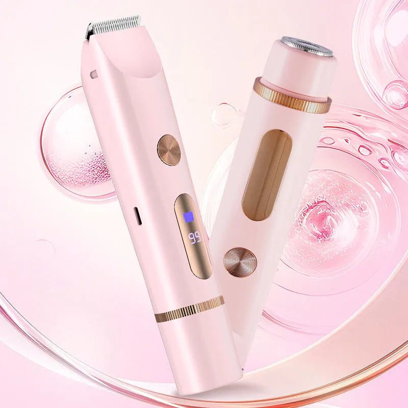 SKT667 purple, blue, and pink lady shaver electric hair removal device with display