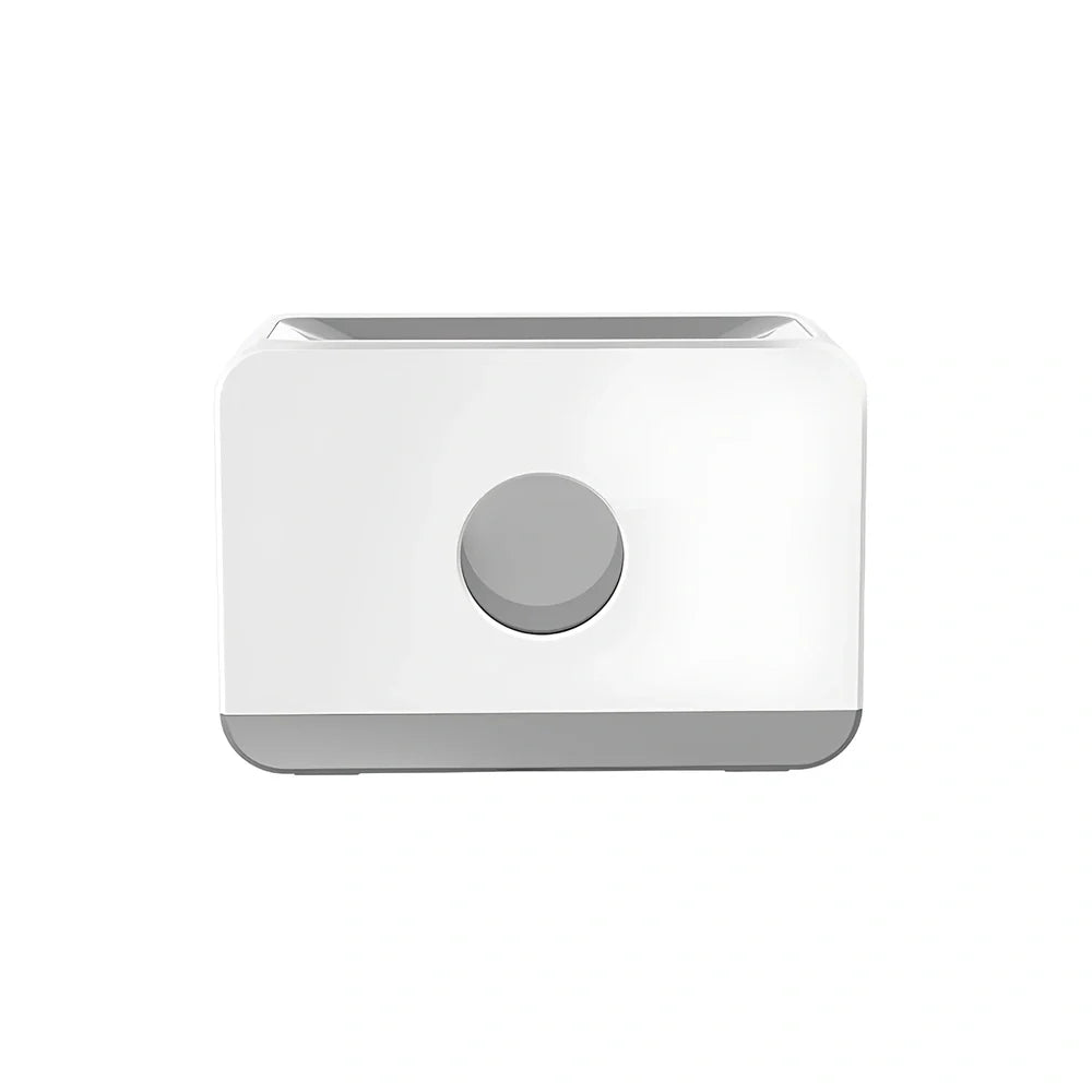 Square two-colour flame aromatherapy humidifier showing black unit with blue and orange flame lighting effect