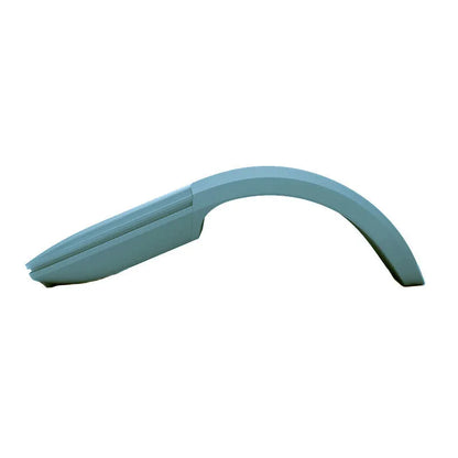 Folding wireless touch mouse showing compact design with Bluetooth connectivity