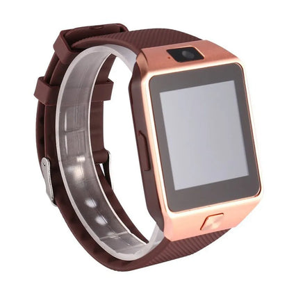 Bluetooth smart watch with touch screen and sporty silicone wrist strap in multiple colour options