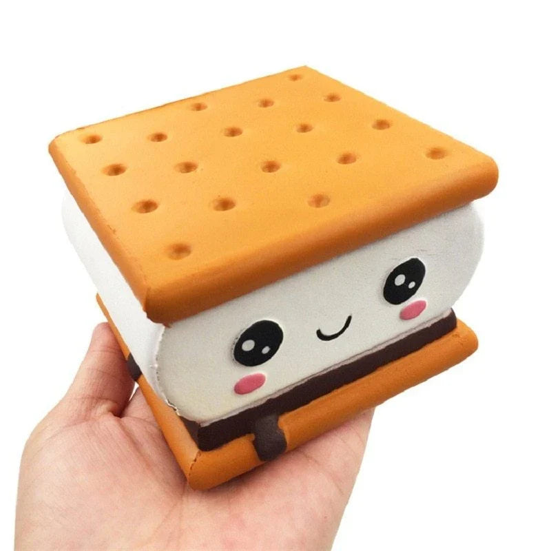 Chocolate-filled biscuit-shaped toy with a playful and unique design