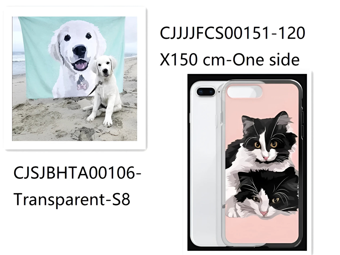 Custom flannel photo blanket and matching transparent phone case with personalised design.