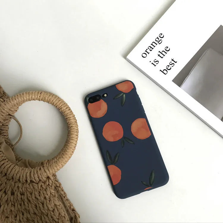 Orange silicone phone case for iPhone with all-inclusive soft shell design