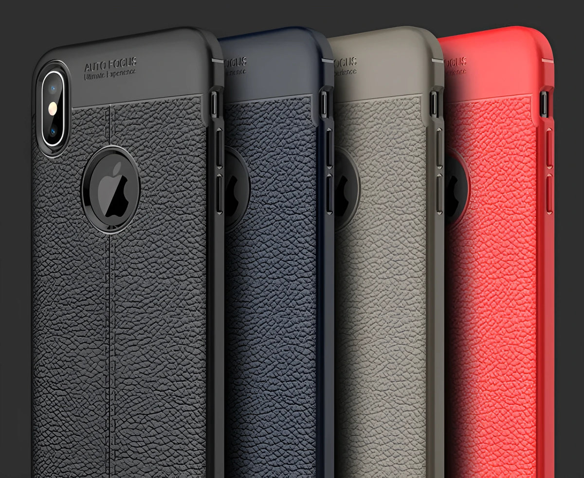 WeFor PU leather texture phone case for OnePlus 5, 5T, and 6 with soft silicone and free screen protector