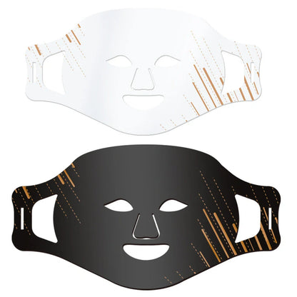 White silicone LED beauty mask with photon therapy technology for facial skin rejuvenation treatment