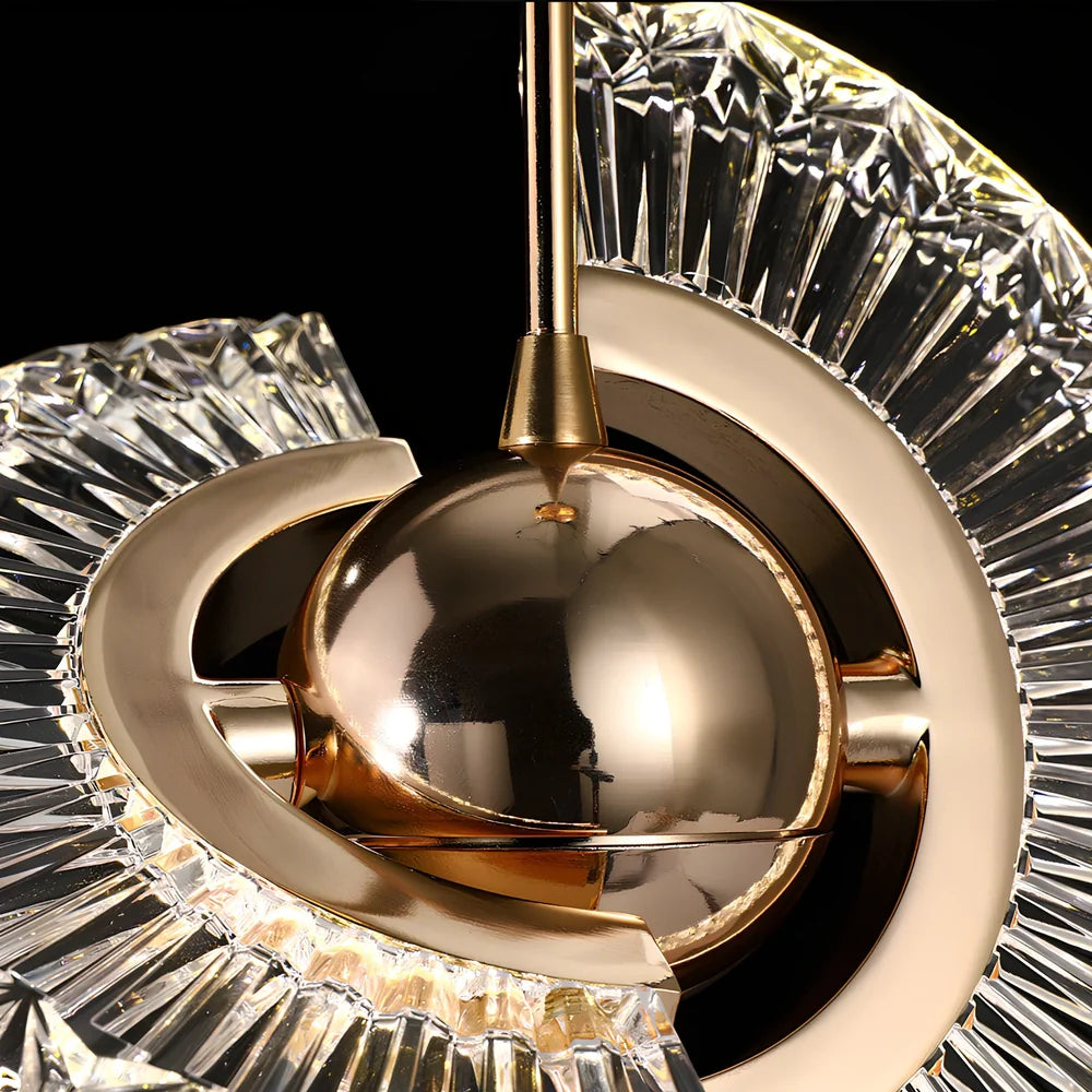 Zinc alloy UFO chandelier with fishing line design and adjustable 2m height