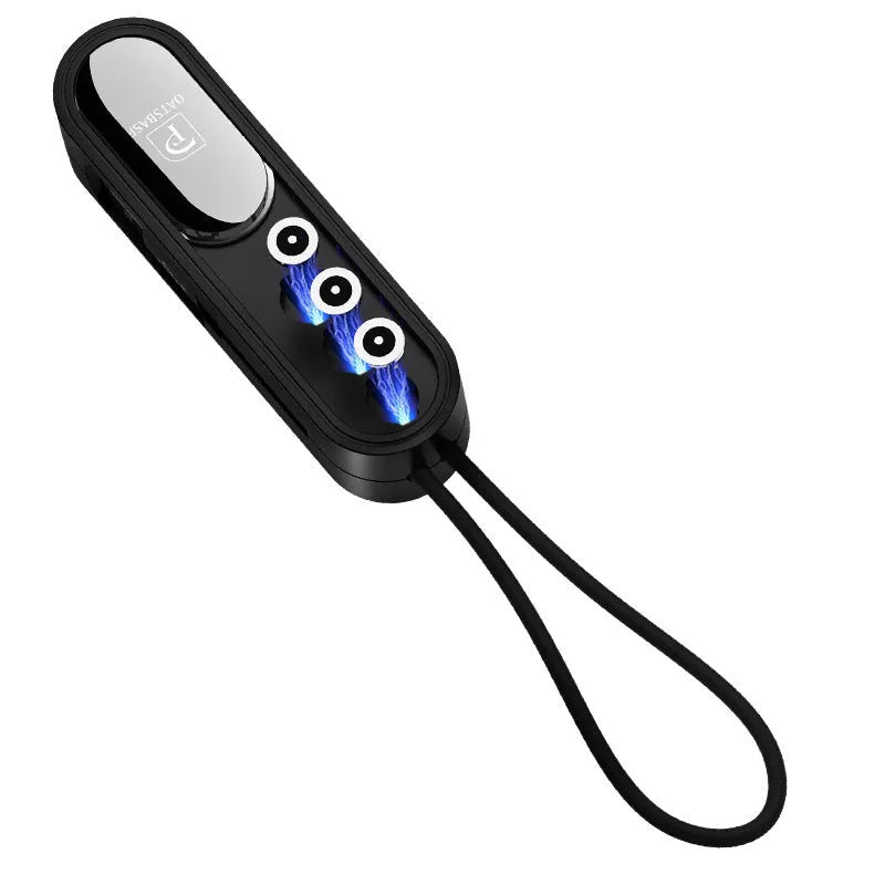 Magnetic three-in-one USB charging cable in black, white, or red colour with 0.4m length