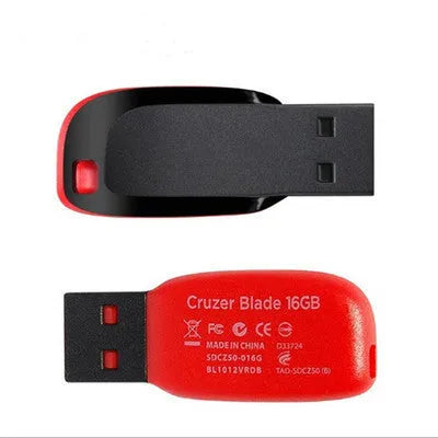 Black rotating plastic USB flash drive showing front and side view