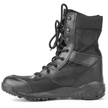 Yulong Combat Boots tactical desert boots in black and sand colours for outdoor climbing and hiking