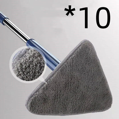 Extendable Triangle Mop with 360° rotatable head for deep cleaning floors, walls, and ceilings