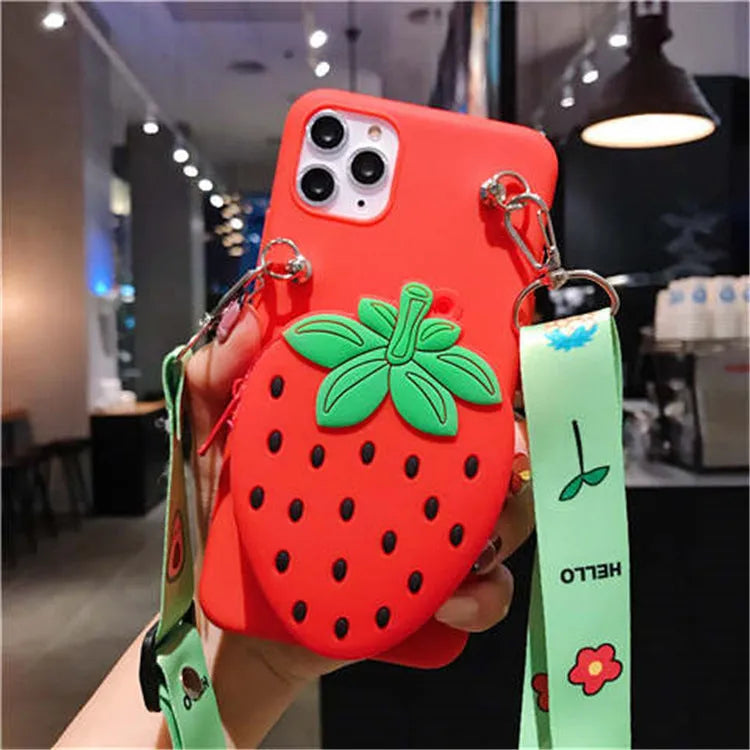 Cartoon camouflage silicone wallet case for Huawei smartphone with card slots