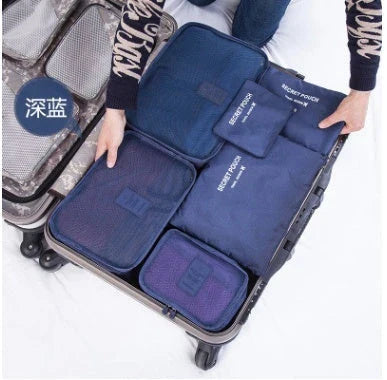 High-quality 6-in-1 waterproof travel organizer cubes in various colors for efficient packing and organization