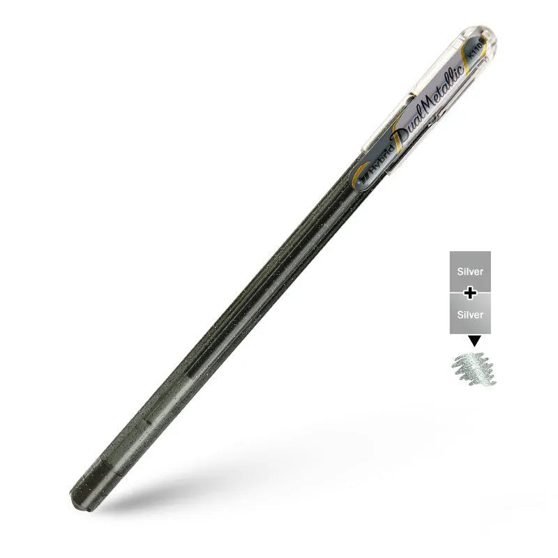 Flash gel pen with 1.0mm tip and pearlescent glitter ink in multiple colour options