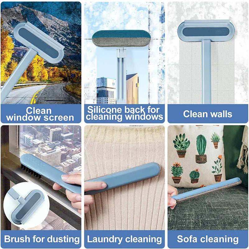 Multifunctional hair removal brush with flannel surface for pet hair and screen cleaning