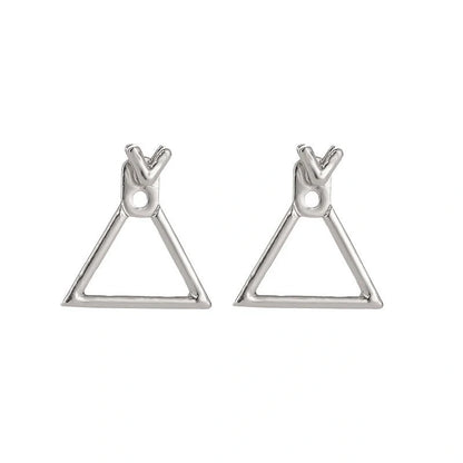 Stylish hollow diamond square stud earrings for women, perfect for any occasion.