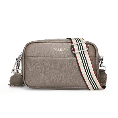 Stylish cowhide shoulder messenger bag with adjustable strap in various colours