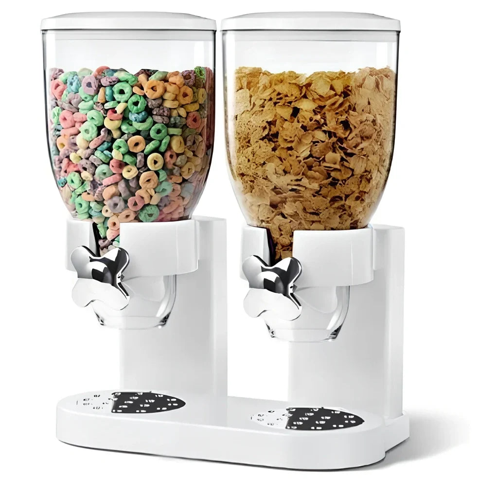 Black and white ABS candy dispenser for solid seasonings, 12cm tall with twist top for precise 1g portions