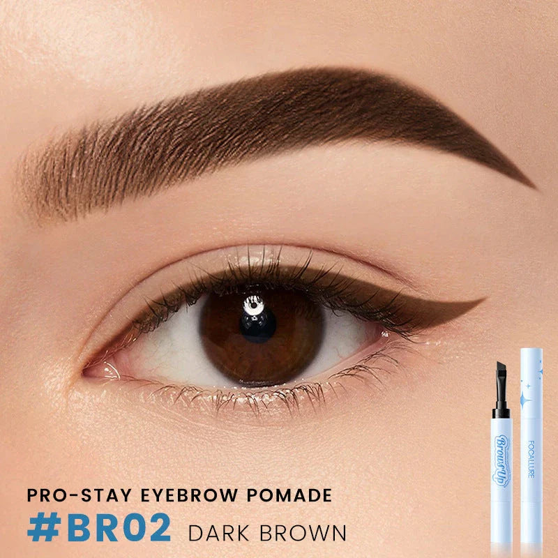 3-in-1 Waterproof Eyebrow Enhancing Makeup Kit with Brow Gel, Cream Eyeliner, and Pomade in Black Tea, Dark Brown, and Coffee Brown shades