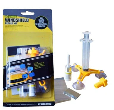 Vacuum function glass crack repairing tool set with connecting soft rod