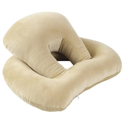 Comfortable U-Shaped Desk Neck Pillow with Plush Velvet Exterior and Adjustable Arm Rest Support