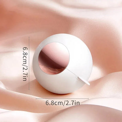 Washable reusable lint roller ball with handle for removing pet hair from fabrics.