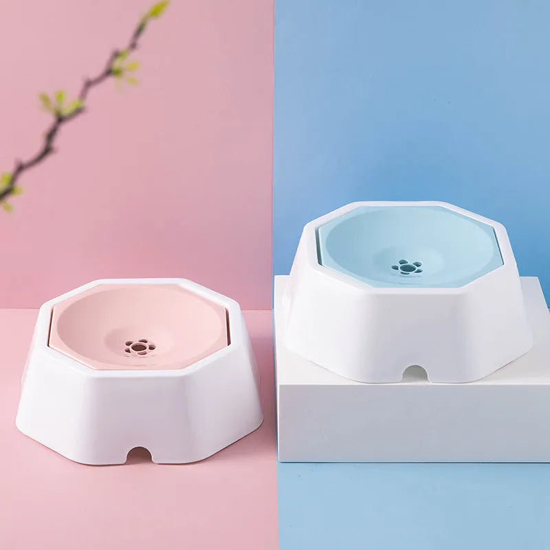 Automatic floating pet water bowl for cats and dogs, PP, 23x23x8cm, in pink or blue