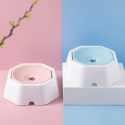 Automatic floating pet water bowl for cats and dogs, PP, 23x23x8cm, in pink or blue