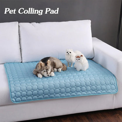 Premium cooling pet pad made with heat-resistant fibers for instant relief from summer heat for dogs and cats