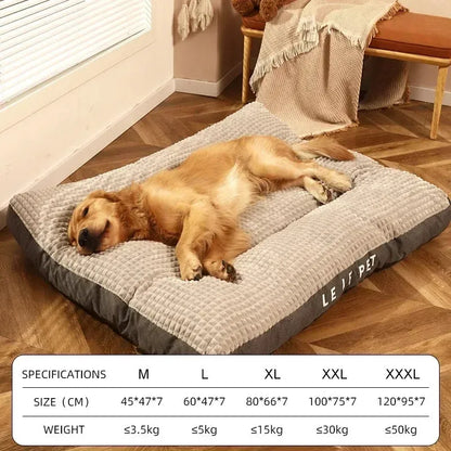 Soft fleece dog bed with a detachable mat cushion in green colour for a large dog
