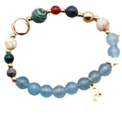 Handcrafted zodiac bracelets with natural stone beads and constellation designs