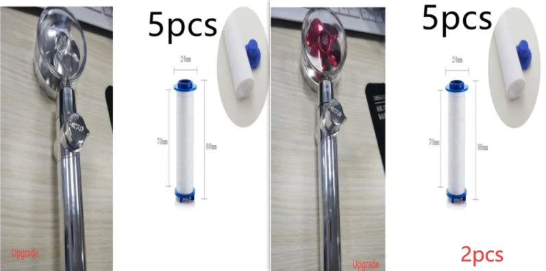 Turbo Propeller Shower Head with 360° fan extension and holder for a luxurious shower experience