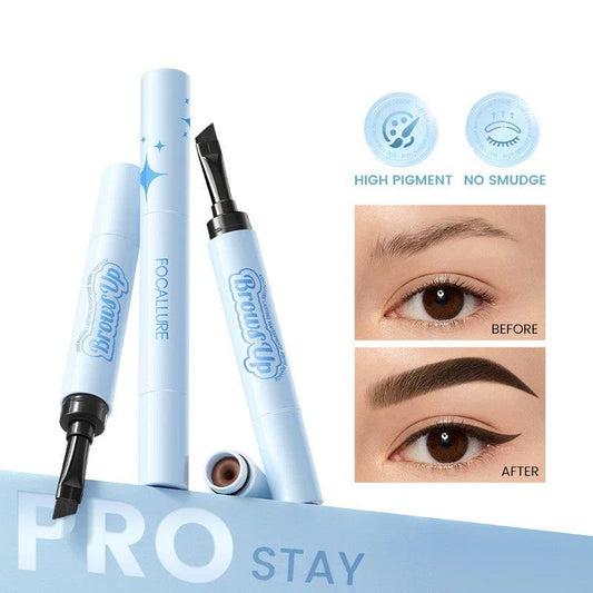 3-in-1 Waterproof Eyebrow Enhancing Makeup Kit with Brow Gel, Cream Eyeliner, and Pomade in Black Tea, Dark Brown, and Coffee Brown shades