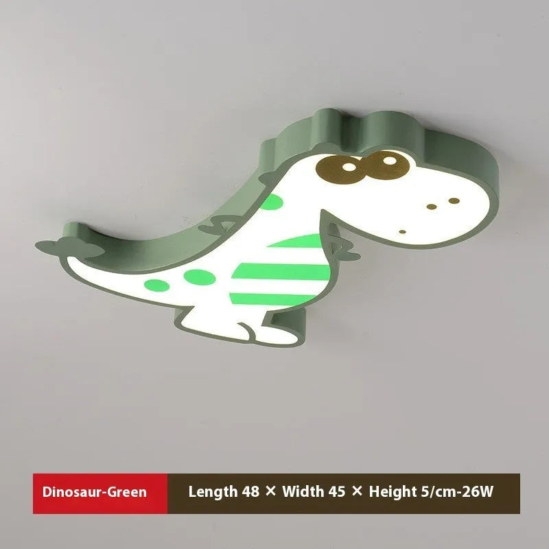 Cartoon dinosaur design ceiling light with aluminium body and PVC shade, 48cm diameter