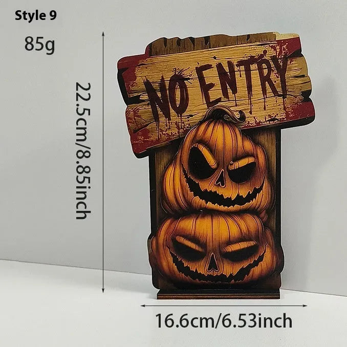 Wooden European style retro creative Halloween tabletop ornament decoration