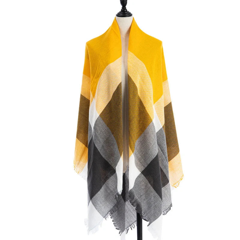 Luxury plus-sized double-sided cashmere-like scarf shawl in various colours