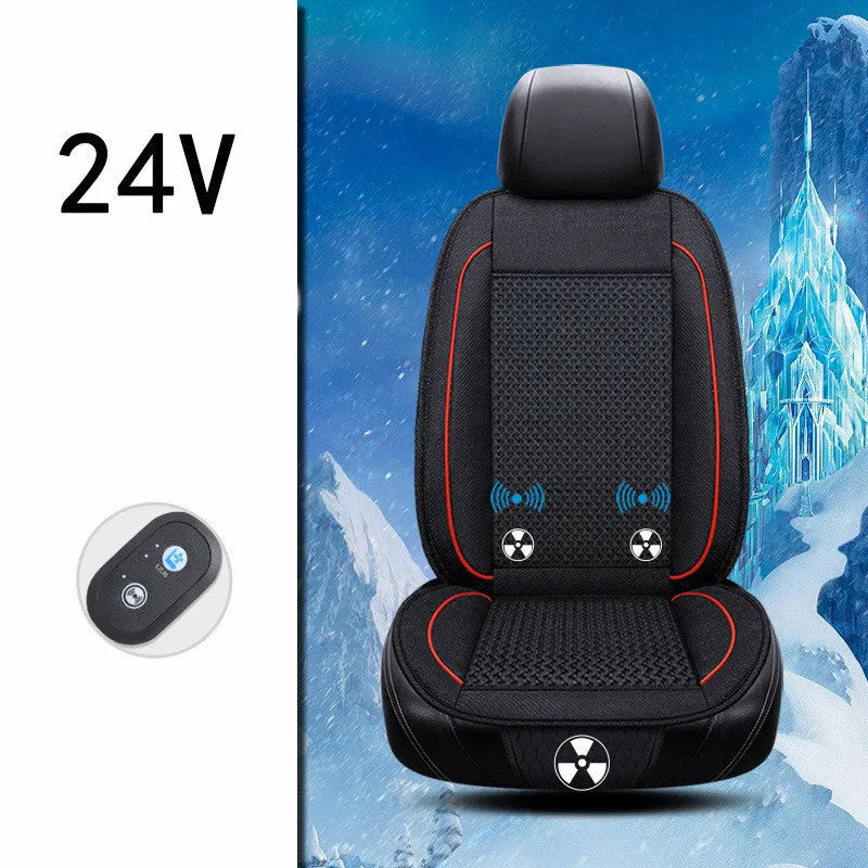Car ventilation seat cushion with massage function in black colour measuring 60 x 60 cm