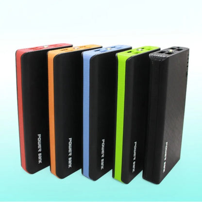 20000mAh power bank in blue measuring 145x68x22mm with USB port for charging mobile devices