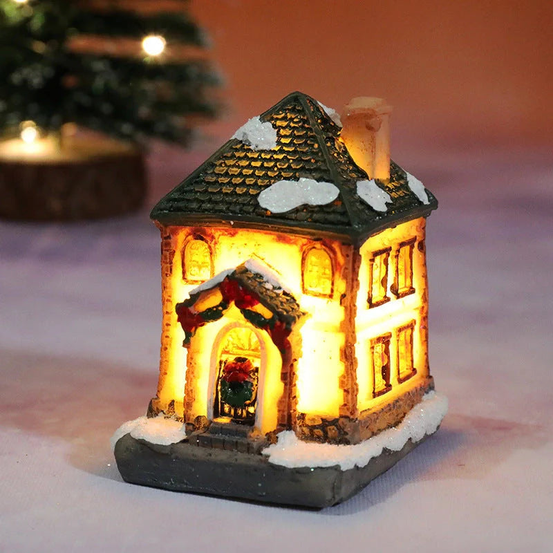 Christmas Decorations Micro Landscape Resin House with intricate design, 4cm * 6.5cm * 9cm
