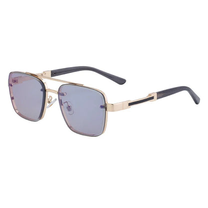 Men's vintage style sunglasses with UV protection in gold double gray colour option