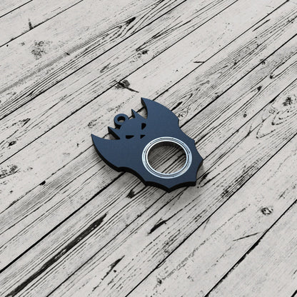 Halloween-themed bat demon ghost fidget spinner keychain toy for stress relief