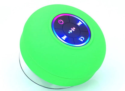 BTS07 large suction cup waterproof Bluetooth speaker with built-in light, shown in one of six available colours.