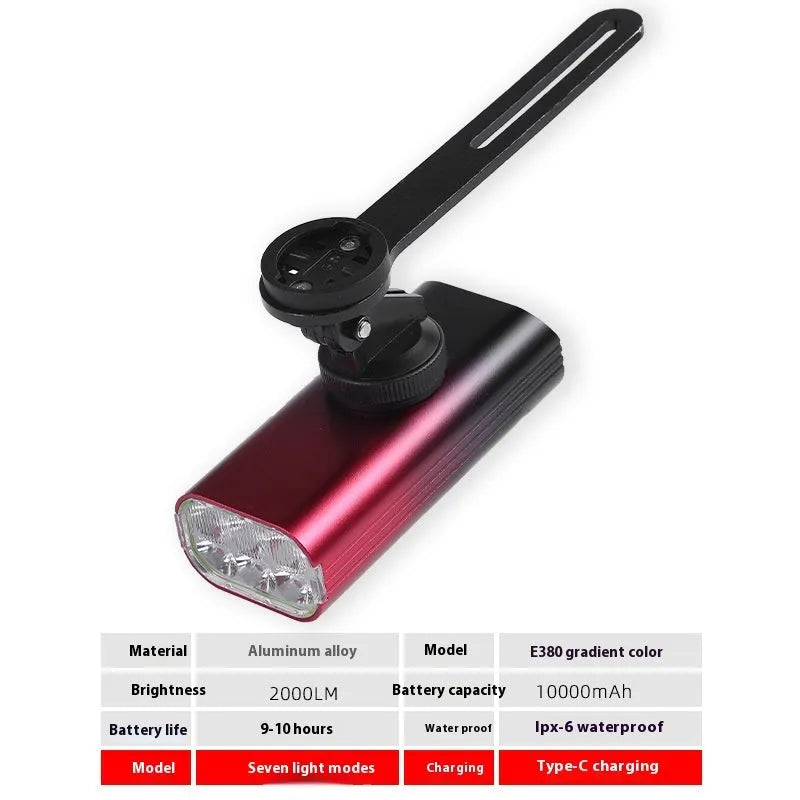 USB rechargeable bicycle headlight and taillight set with mounting bracket for night cycling safety