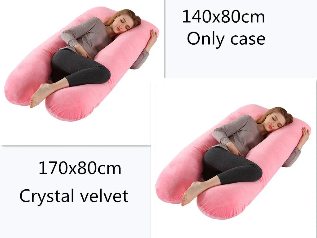 Comfort U-Shape Pregnancy Pillow with removable pure cotton cover for expectant mothers
