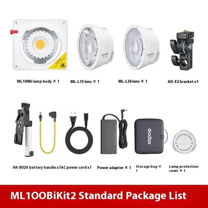 Shenniu ML100Bi photography fill light with lens cups on aluminium body