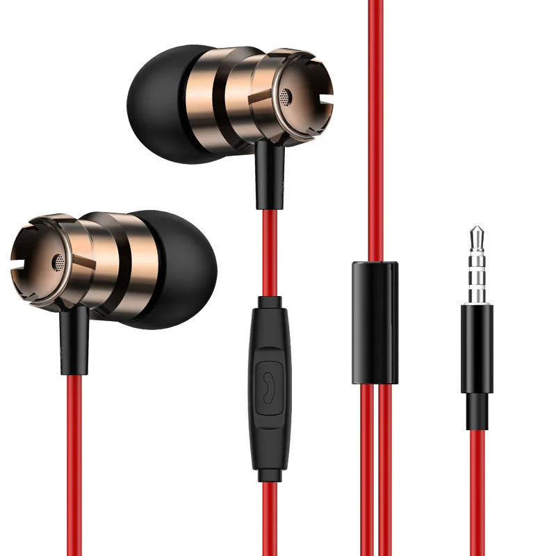 Metal turbo in-ear headphones with 3.5mm plug and built-in microphone in various colours
