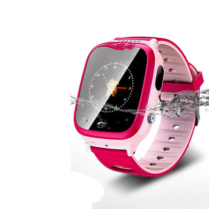 Children's smart positioning phone watch with silicone wristband and touchscreen display